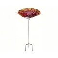 Regal Art & Gift Regal Art & Gift REGAL10921 Red Birdbath & Feeder With Stake REGAL10921